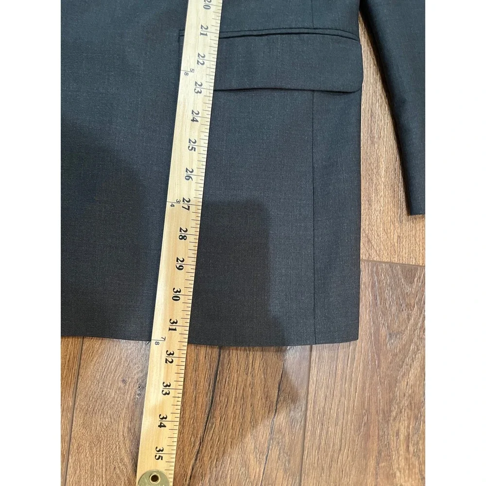 Brooks Brothers 346 Mens 44R Wool Stretch Blazer Charcoal Gray 3‎ Button Jacket